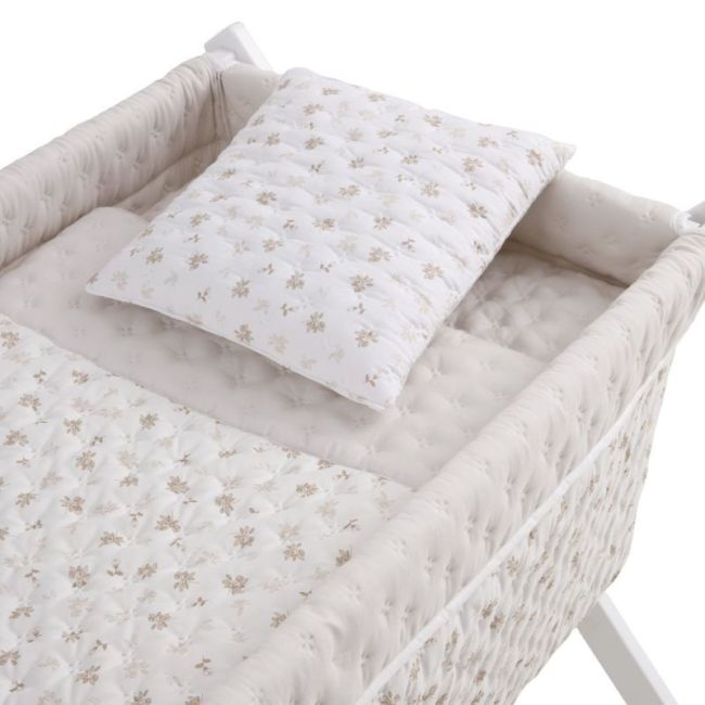 Minicuna Forbice Legno Branch Beige/Bianco 55X87X74 Cm