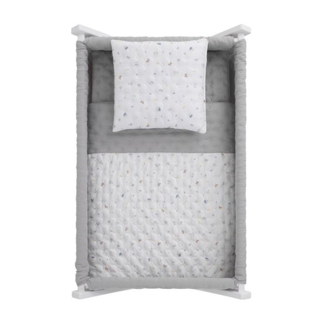 Miniculla a forbice in legno House Blu/Bianco 55X87X74 Cm