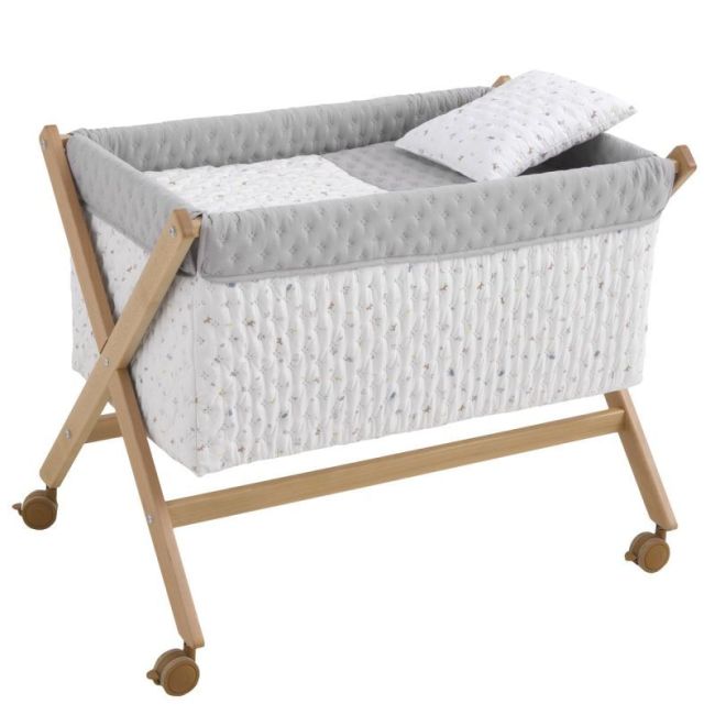 Minicuna Scherenholz House Blau/Natur 55X87X74 Cm