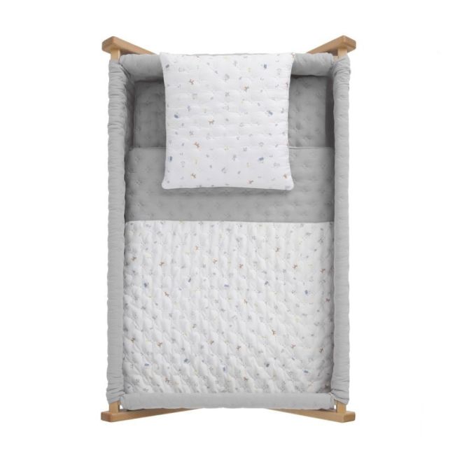 Minicuna Scherenholz House Blau/Natur 55X87X74 Cm