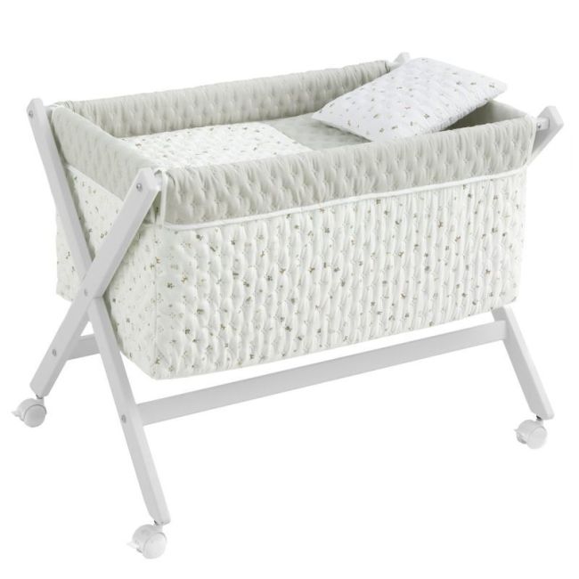 Minicuna Forbice Legno House Mint/Bianco 55X87X74 Cm
