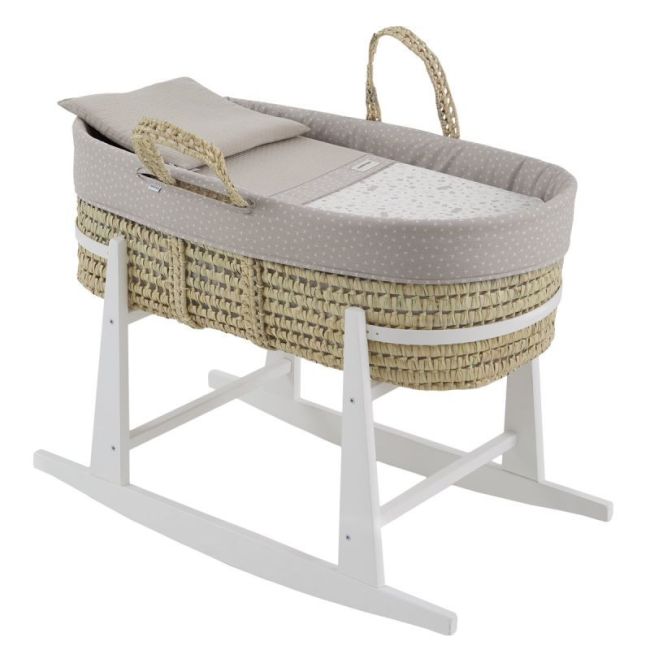 Culla Imbottita Palma + Piede M.Blanco Abete Beige/Bianco 39X80X25 Cm