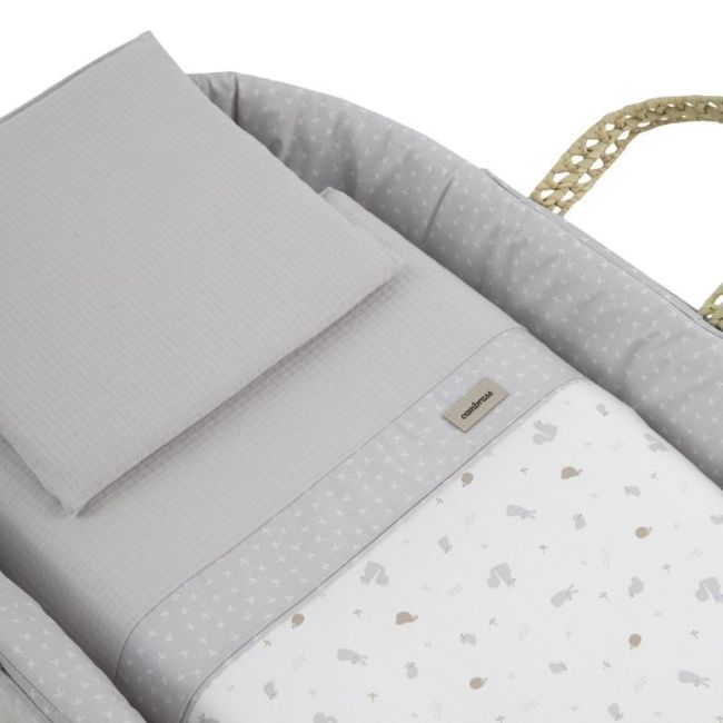 Culla Imbottita Palma + Supporto M.Blanco Ardi Grigio/Bianco 39X80X25 Cm