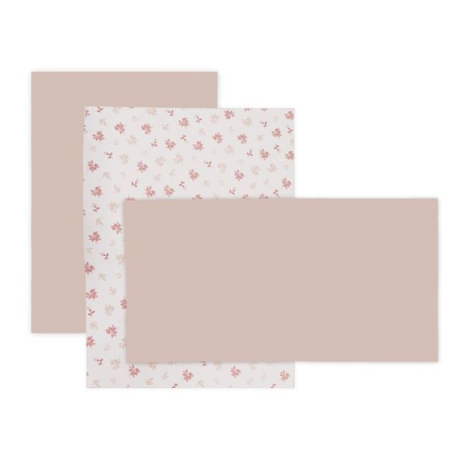 Lenzuolo Culla 3 Pcs (Culla 60) 60X120X1 Cm Branch Rosa