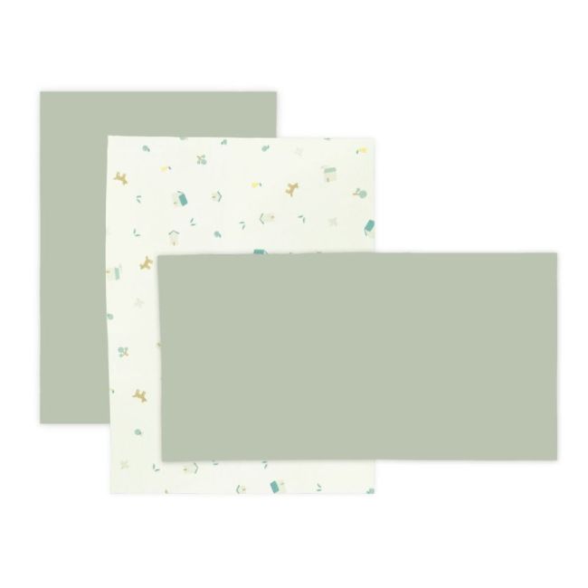 Lenzuolo Culla 3 Pcs (Culla 60) 60X120X1 Cm House Mint