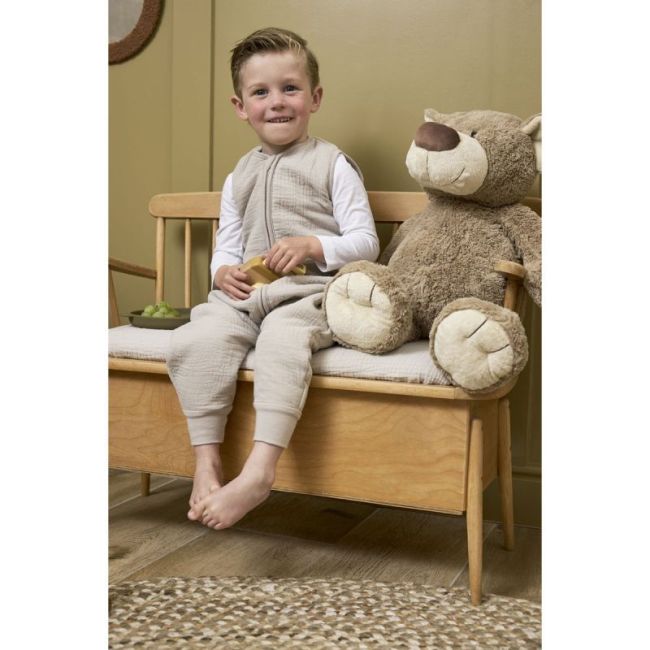 Pyjama Sans Manches Doublé Mousseline Lavée Tog 2.0 92 Cm Me-Uni Greige