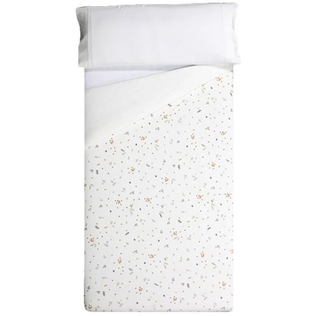 Funda Nordica 60/70 Blätter Crudo Bio-Baumwolle