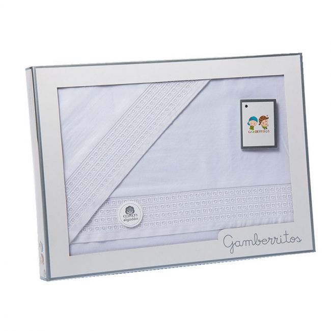 Ensemble de draps en coton blanc pour berceau