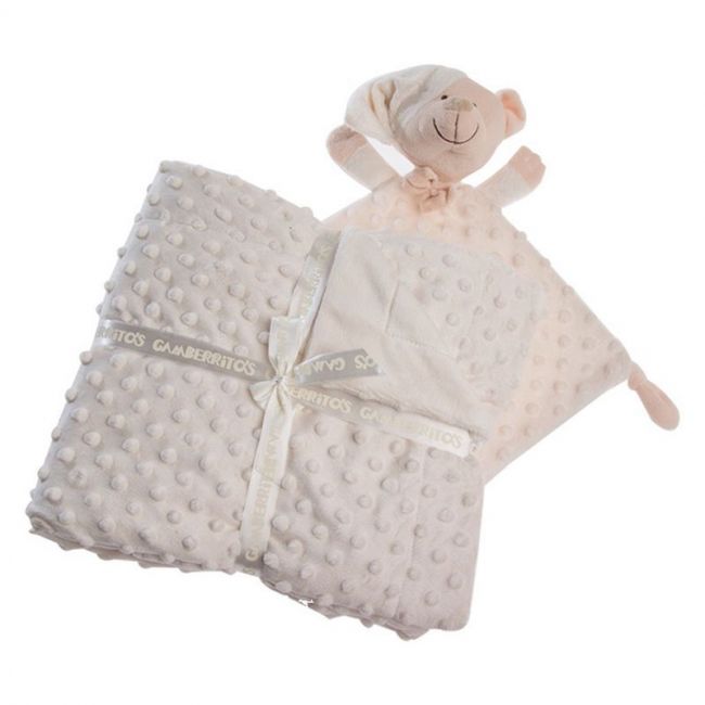 Set Decke und Kuscheltier Beige
